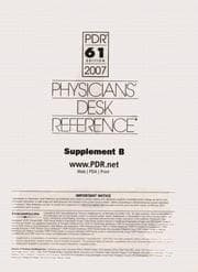 Tapa de Physicians Desk Reference 2007, Supplement B (Physicians' Desk Reference (Pdr) Supplement)