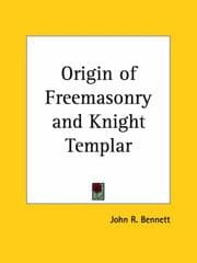 Tapa de Origin of Freemasonry and Knight Templar