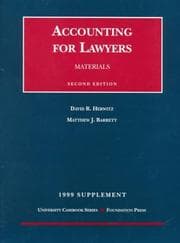 Tapa de 1999 Supplement to Materials on Accounting for Lawyers
