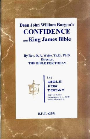 Tapa de Dean John William Burgon's Confidence in the King James Bible