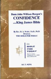 Tapa de Dean John William Burgon's Confidence in the King James Bible