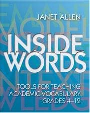 Tapa de Inside Words: Tools for Teaching Academic Vocabulary