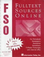 Tapa de Fulltext Sources Online, January 2000: For Periodicals, Newspapers, Newsletters, Newswires & Tv/Radio Transcripts With Internet Urls