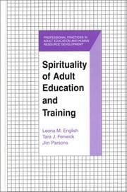 Tapa de Spirituality of adult education and training
