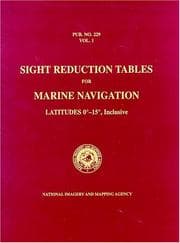 Tapa de PUB 229 Sight Reduction Tables for Marine Navigation, Volume 1
