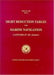 Tapa de PUB 229 Sight Reduction Tables for Marine Navigation, Volume 2
