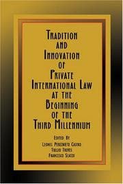 Tapa de Tradition and innovation of private international law at the beginning of the third millenium