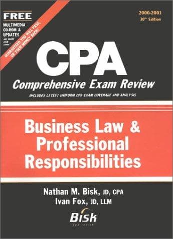 Tapa de CPA Comprehensive Exam Review, 2000-2001