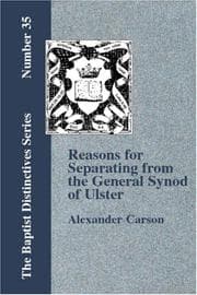 Tapa de Reasons for Separating from the Presbyterian General Synod of Ulster