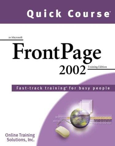 Tapa de Quick Course in Microsoft Frontpage 2002