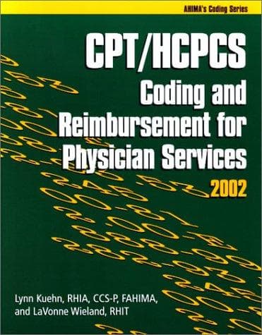 Tapa de CPT/HCPCS Coding and Reimbursement for Physician Services, 2002