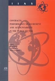 Tapa de Contracts, performance measurement and accountability in the public sector