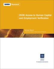 Tapa de 2006 Access to Human Capital and Employment Verification (Shrm Research)