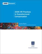 Tapa de 2006 HR Practices in Executive-Level Compensation (Shrm Research)