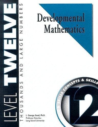 Tapa de Developmental Mathematics Student Workbook, Level 12. Thousands and Large Numbers