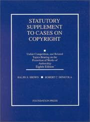 Tapa de Statutory Supplement to Cases on Copyright