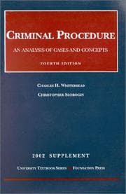 Tapa de 2002 Supplement to Criminal Procedure (University Textbook Series)