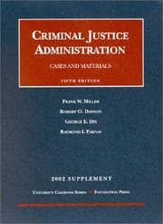 Tapa de Supplement to Criminal Justice Administration