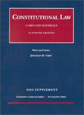 Tapa de Supplement to Constitutional Law