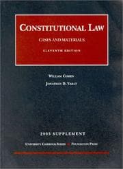Tapa de 2003 Supplement to Constitutional Law