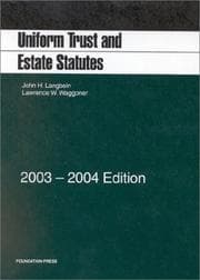 Tapa de Uniform Trust and Estate Statutes