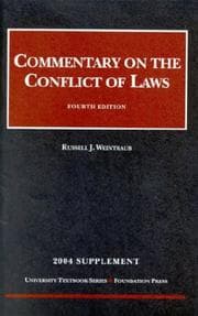 Tapa de Commentary On The Conflict Of Law 2004 (University Textbook Series)