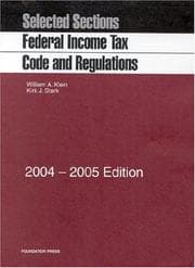 Tapa de Selected Sections Federal Income Tax Code and Regulations, 2004-2005