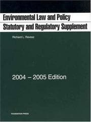 Tapa de Environmental Law and Policy Statutory and Regulatory Supplement