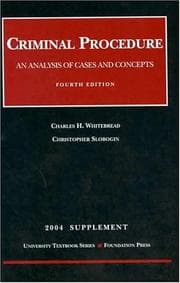 Tapa de 2004 Supplement to Criminal Procedure