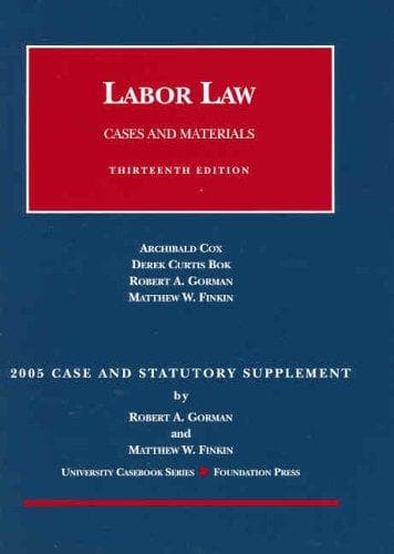 Tapa de Labor Law, 2005 Case and Statutory Supplement