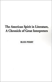 Tapa de The American spirit in literature