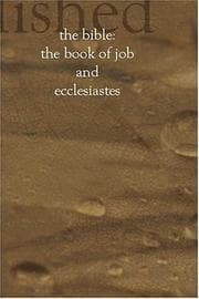 Tapa de The Book of Job and Ecclesiastes, or The Preacher