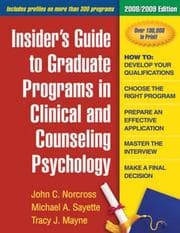 Tapa de Insider's guide to graduate programs in clinical and counseling psychology