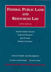 Tapa de Statutory supplement to Federal public land and resources law