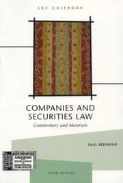 Tapa de Companies and securities law