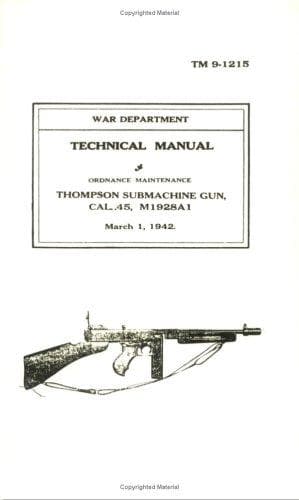 Tapa de Thompson Submachine Gun, Cal. 45, M1928A1