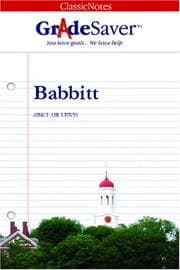 Tapa de GradeSaver(tm) ClassicNotes Babbitt