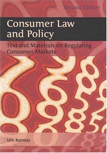 Tapa de Consumer Law And Policy