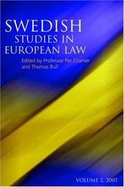 Tapa de Swedish Studies in European Law - Volume 2