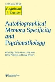 Tapa de Autobiographical Memory Specificity & Psychopathology