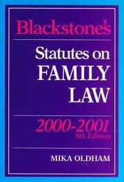 Tapa de Blackstone's Statutes on Family Law (Blackstone's Statute Books)