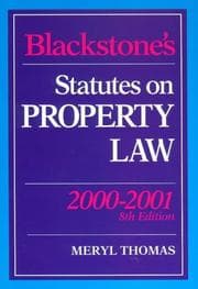 Tapa de Blackstone's Statutes on Property Law (Blackstone's Statute Books)