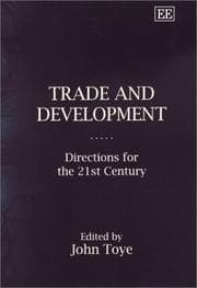 Tapa de TRADE AND DEVELOPMENT: DIRECTIONS FOR THE 21ST CENTURY; ED. BY JOHN TOYE