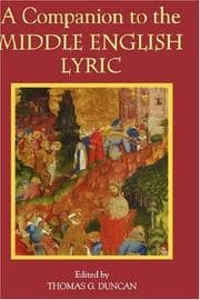 Tapa de A Companion to the Middle English Lyric