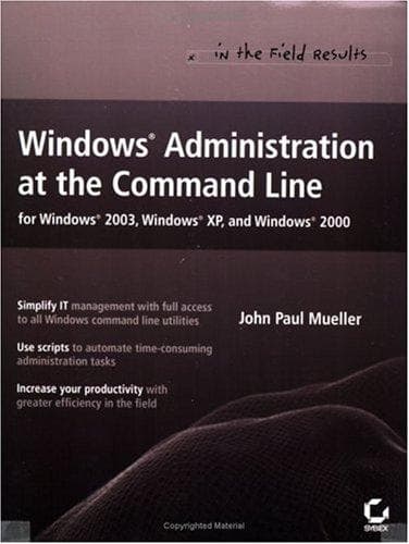 Tapa de Windows Administration at the Command Line for Windows 2003, Windows XP, and Windows 2000