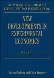 Tapa de New Developments in Experimental Economics