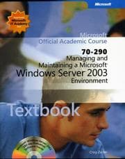 Tapa de 70-290 Managing and Maintaining a Microsoft Windows Server 2003 Environment Package