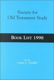 Tapa de Society for Old Testament Study Book List 1998 (Society for Old Testament Study Book List)