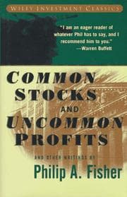 Tapa de Common stocks and uncommon profits and other writings by Philip A. Fisher