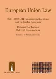 Tapa de European Union Law (Suggested Solutions)